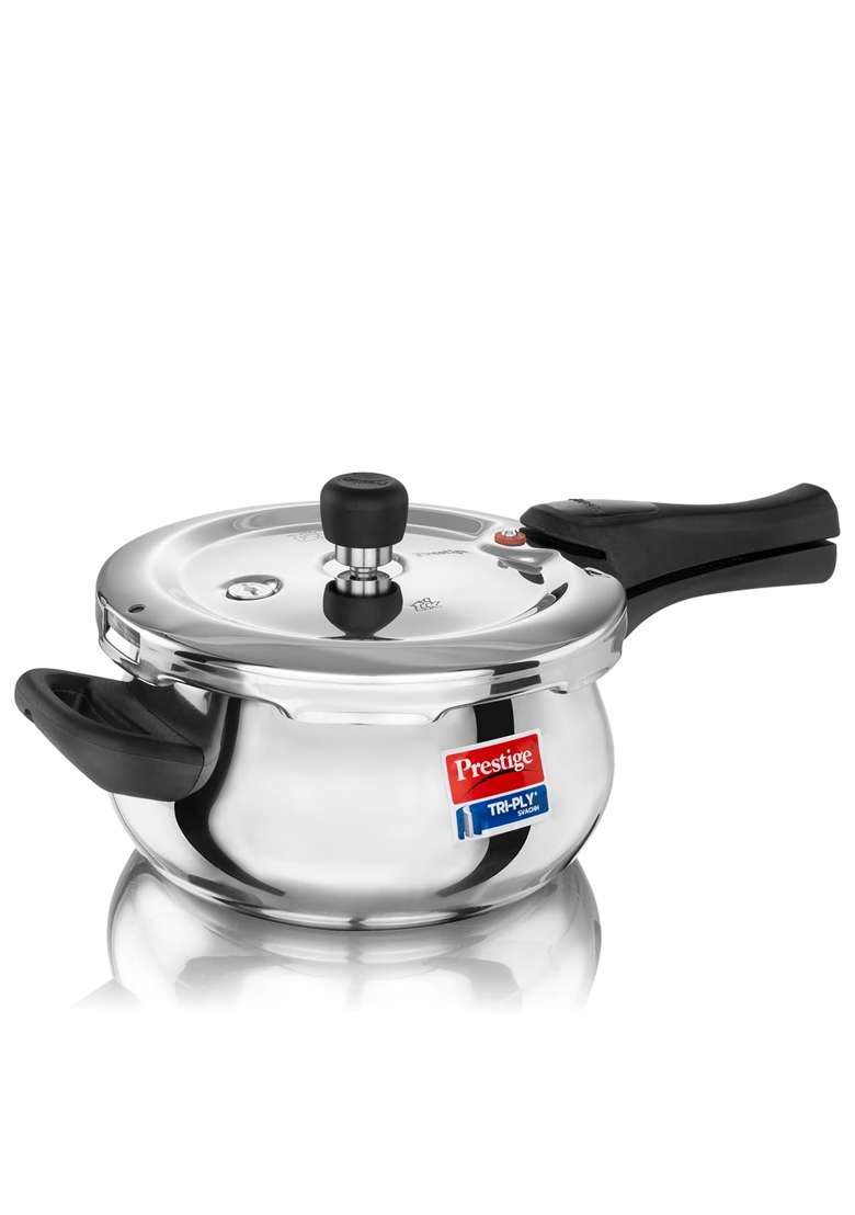 Prestige Triply Svachh Handi Cooking Pot Outerlid Pressure Cooker | 3 L | 3.2 Qt | Induction Compatible - Indya