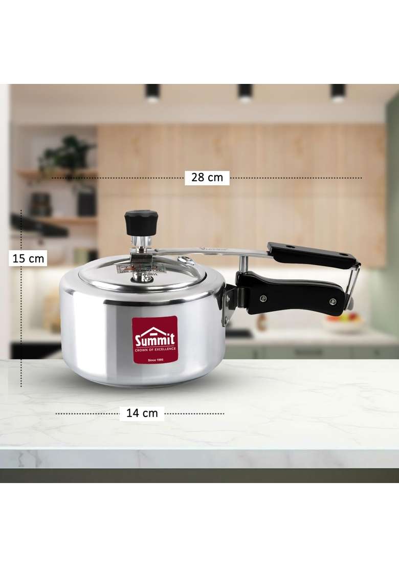 SUMMIT Inner Lid Induction Base Supreme Aluminium Pressure Cooker | 1 L | 1.1 Qt - Indya