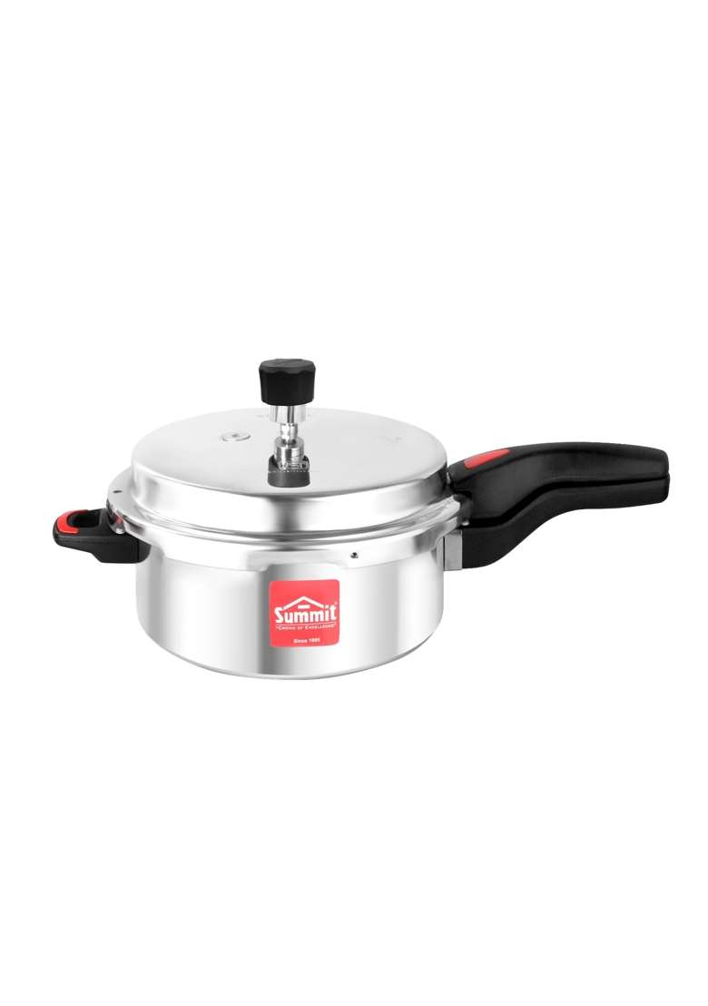 SUMMIT Outer Lid Junior Pan Non Induction Base Aluminium Pressure Cooker | 4 L | 4.2 Qt - Indya