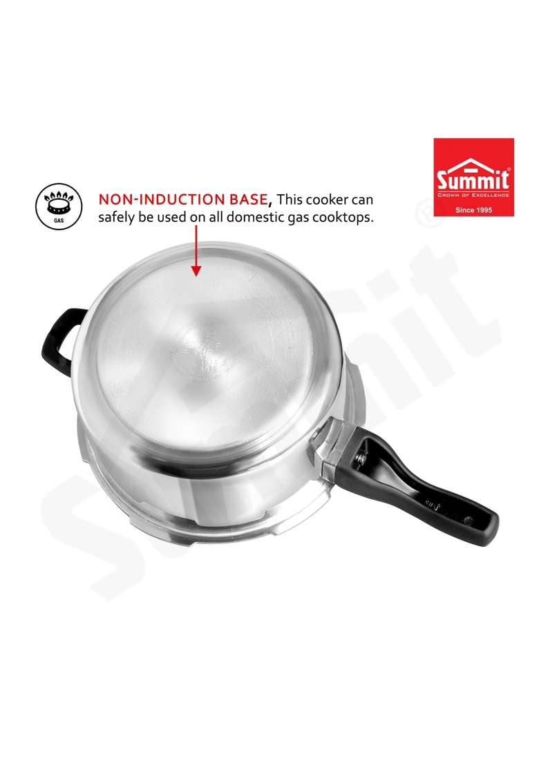 SUMMIT Outer Lid Junior Pan Non Induction Base Aluminium Pressure Cooker | 4 L | 4.2 Qt - Indya