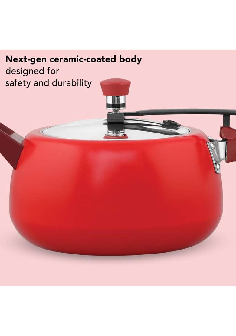 Hawkins Ceramic Coated Cerenity Pressure Cooker | 5 L | 5.3 Qt | Induction Compatible - Indya