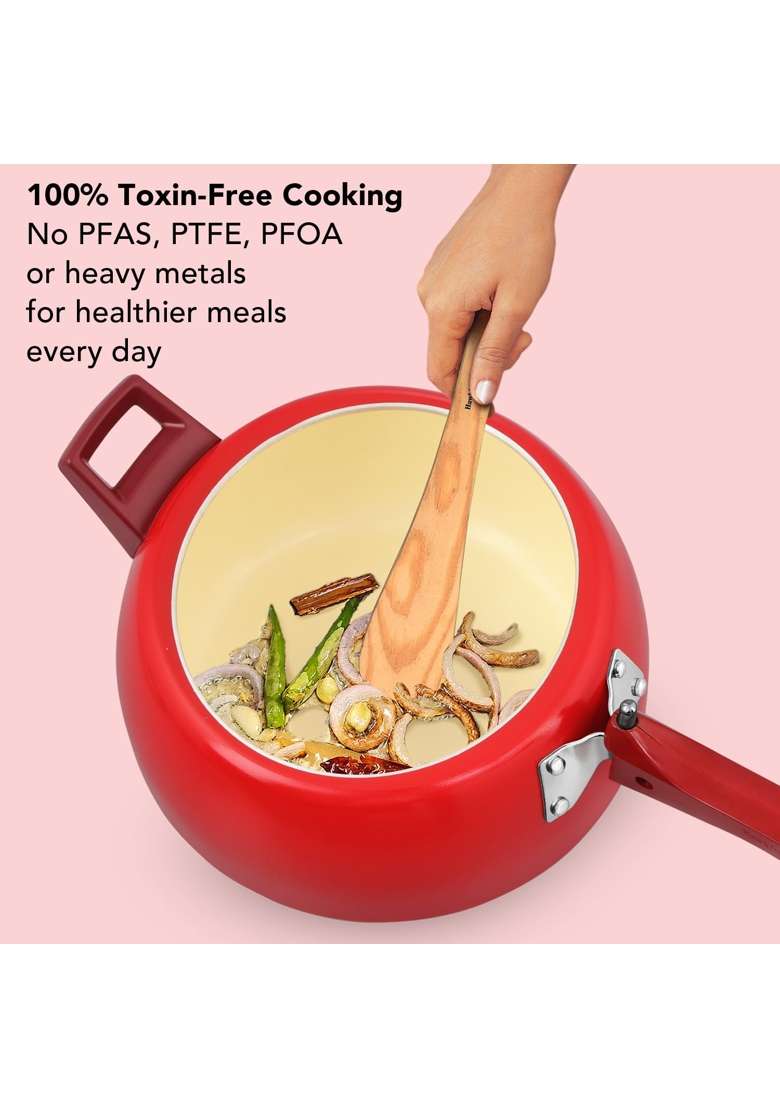 Hawkins Ceramic Coated Cerenity Pressure Cooker | 5 L | 5.3 Qt | Induction Compatible - Indya