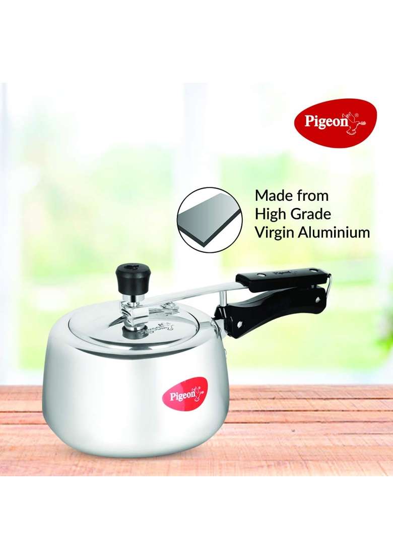 Pigeon Mila Aluminium Innner Lid Pressure Cooker Induction and Gas Stove Compatible | 3 L | 3.2 Qt - Indya