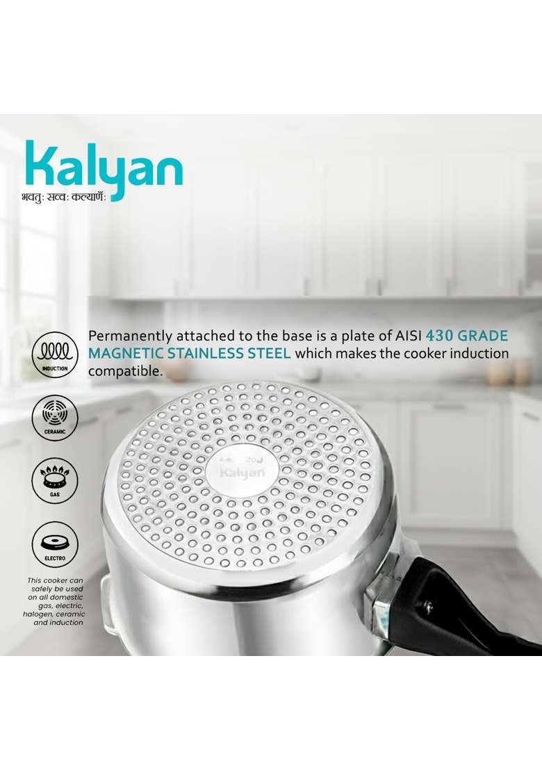 KALYAN Outerlid Induction Base Blue Series Aluminium Pressure Cooker | 1 L | 1.1 Qt - Indya