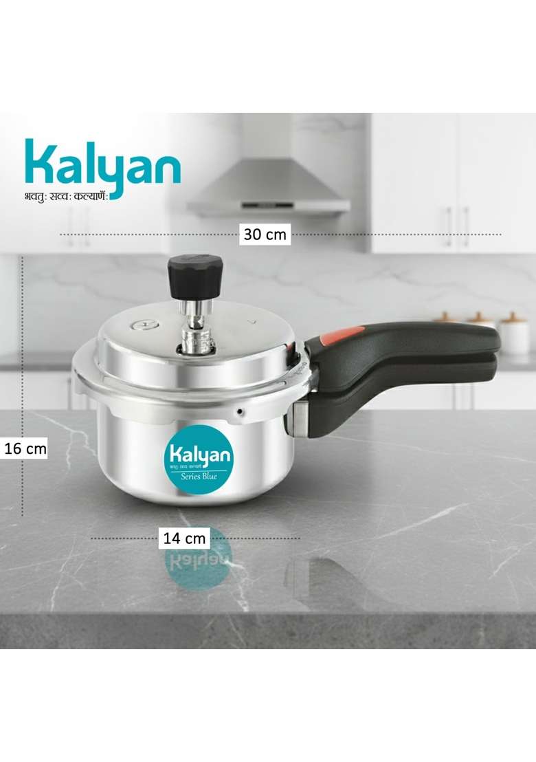 KALYAN Outerlid Induction Base Blue Series Aluminium Pressure Cooker | 1 L | 1.1 Qt - Indya
