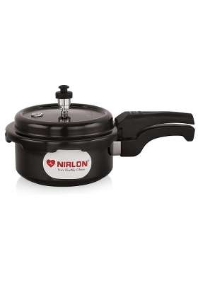 NIRLON Hard Anodised Aluminium Outer Lid Pressure Cooker Compatible with Induction | 2 L | 2.1 Qt