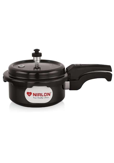 NIRLON Hard Anodised Aluminium Outer Lid Pressure Cooker Compatible with Induction | 2 L | 2.1 Qt