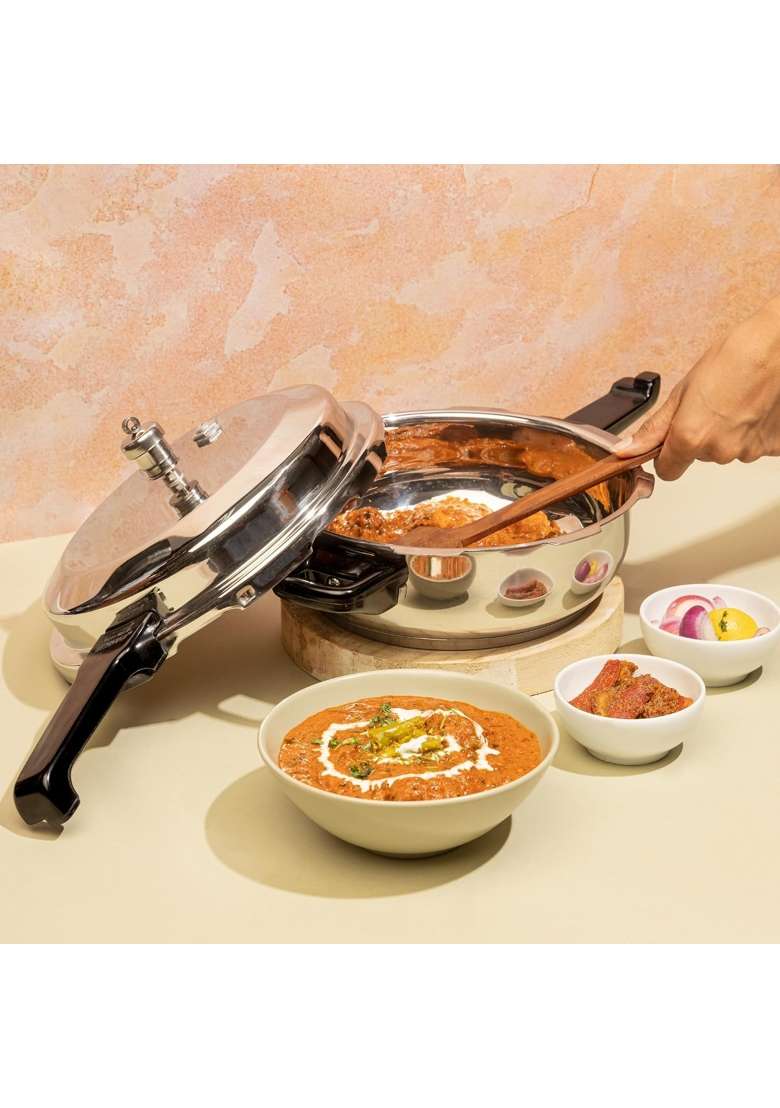 Vinod Stainless Steel Pressure Cooker | 3.5 L | 3.7 Qt | Induction Compatible - Indya