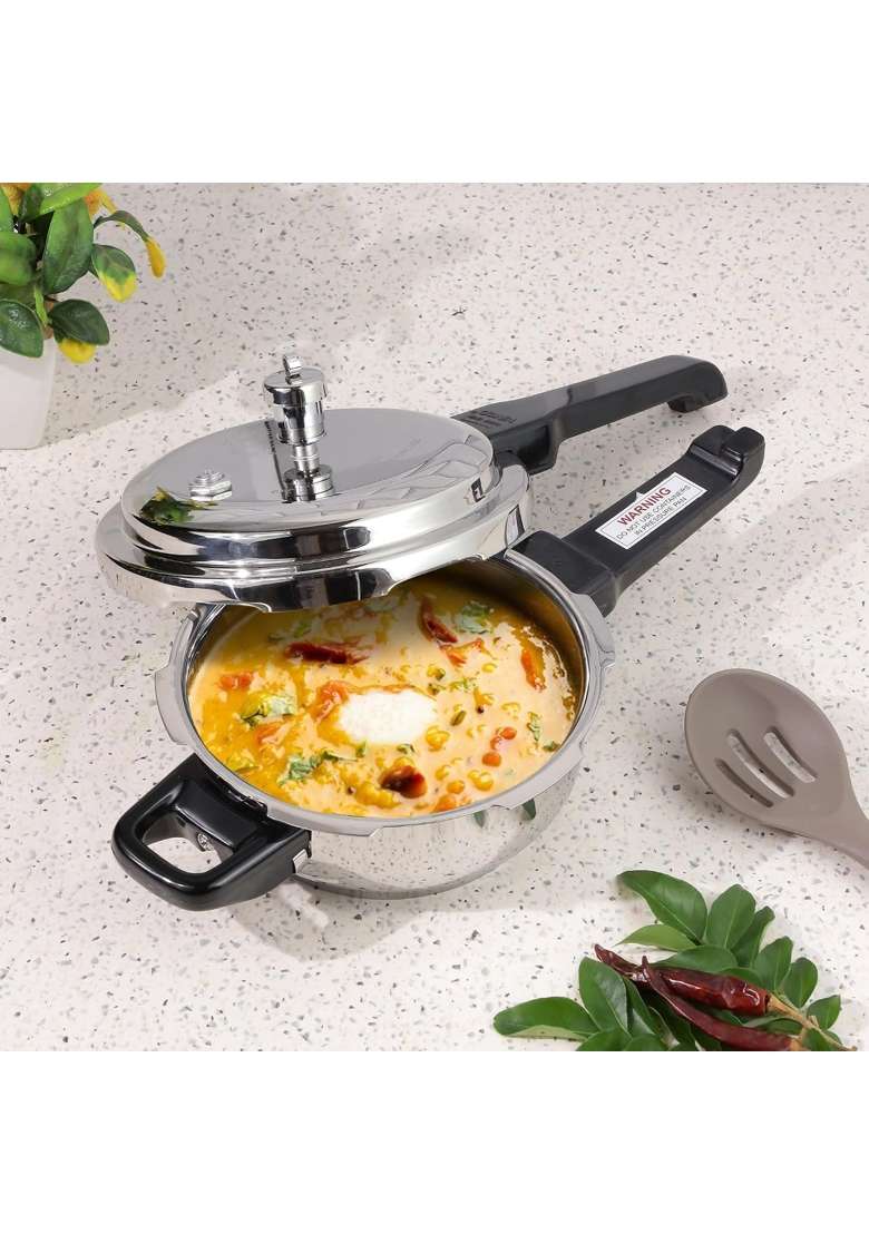 Vinod Stainless Steel Pressure Cooker | 3.5 L | 3.7 Qt | Induction Compatible - Indya