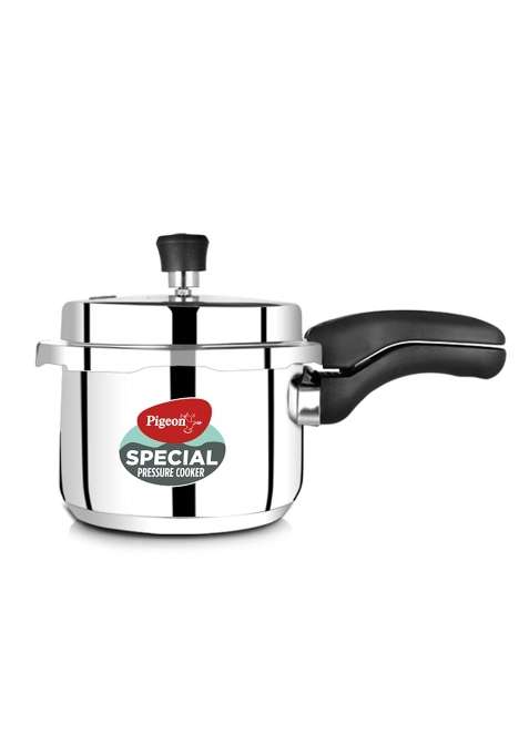 Pigeon By Stovekraft 14549 Induction Base Outer Lid Stainless Steel Pressure Cooker | 3 L | 3.2 Qt