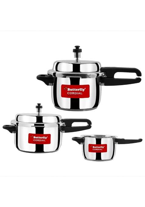 Butterfly Cordial and SS Pressure Cooker Combo | 2 L | 2.1 Qt | Induction Compatible