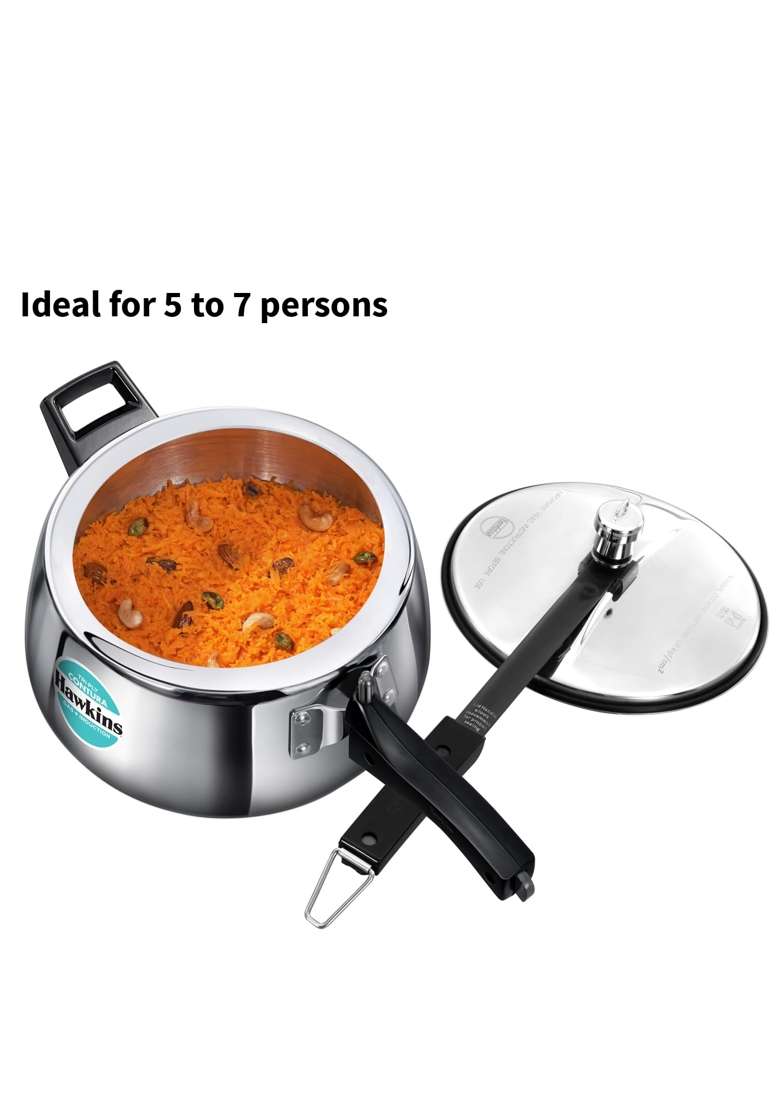 Hawkins Triply Contura Pressure Cooker | 5 L | 5.3 Qt | Induction Compatible - Indya