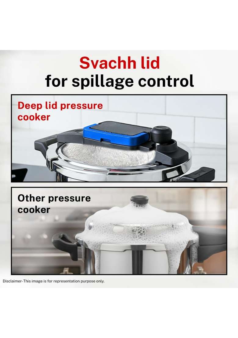 Prestige Stainless Steel Flip on Pressure Cooker with Glass Lid | 3 L | 3.2 Qt | Induction Compatible - Indya