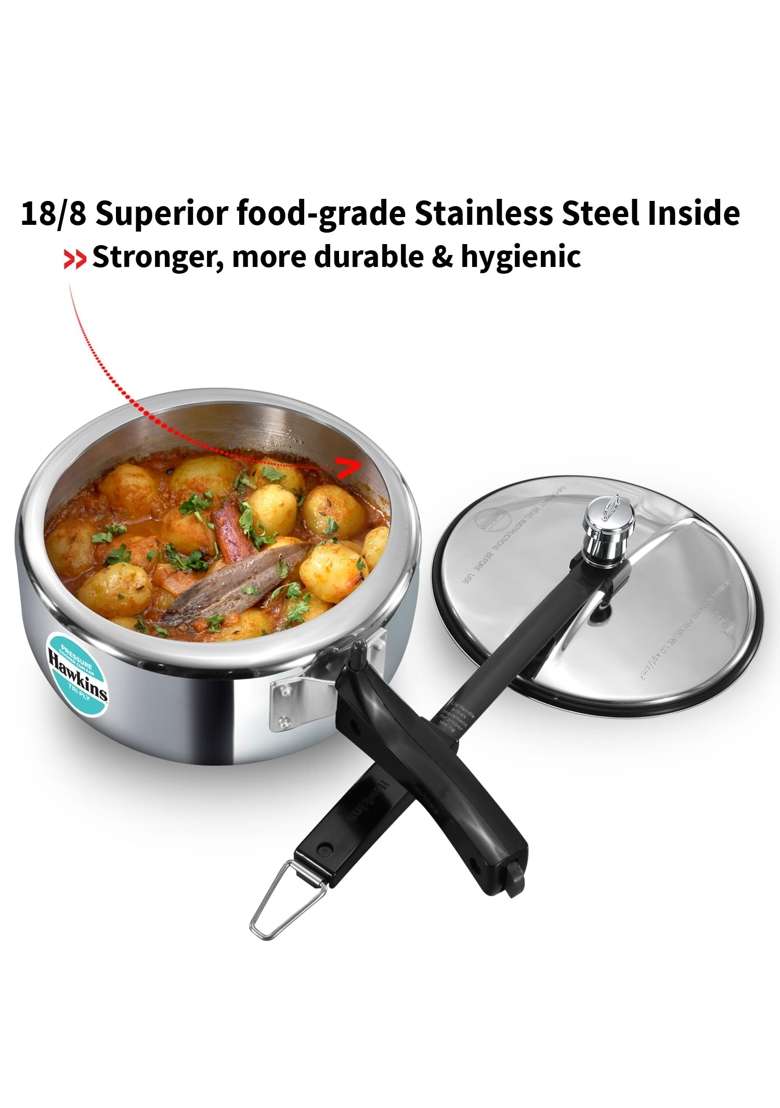 Hawkins Tri-Ply Pressure Cooker Cum Pan | 3 L | 3.2 Qt - Indya