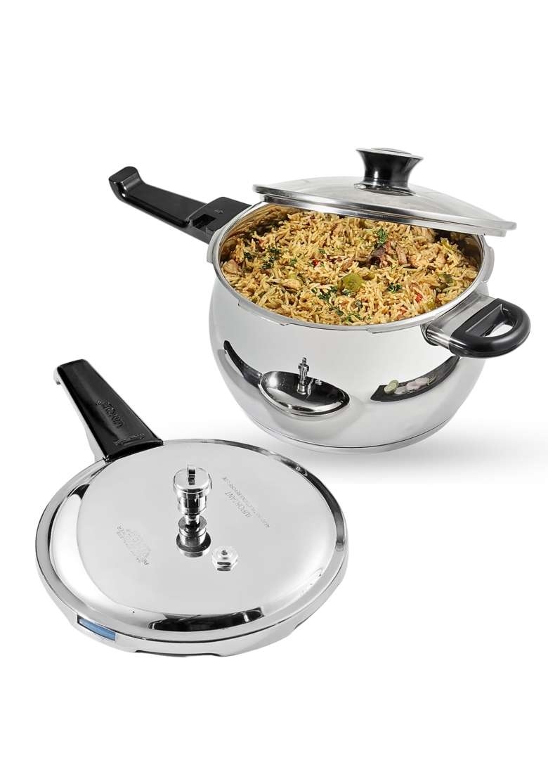 Vinod Splendid Plus Stainless Steel Outer Lid Pressure Cooker | 1.5 L | 1.6 Qt | Induction Compatible - Indya