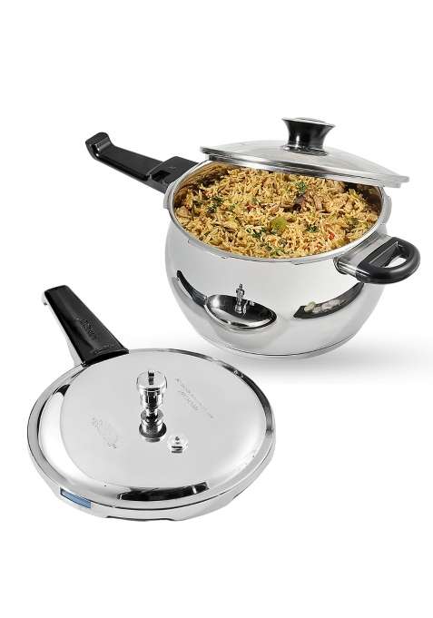 Vinod Splendid Plus Stainless Steel Outer Lid Pressure Cooker | 1.5 L | 1.6 Qt | Induction Compatible