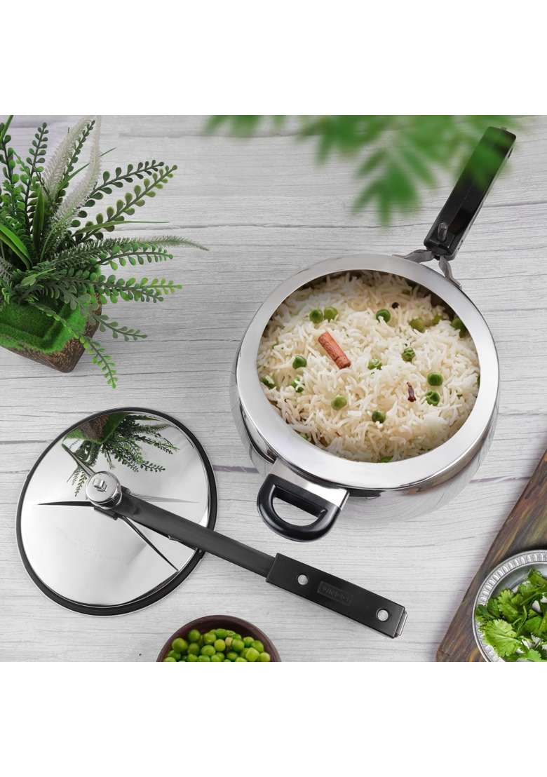 Vinod Europa Stainless Steel Inner Lid Pressure Cooker | 5 L | 5.3 Qt | Induction Compatible - Indya