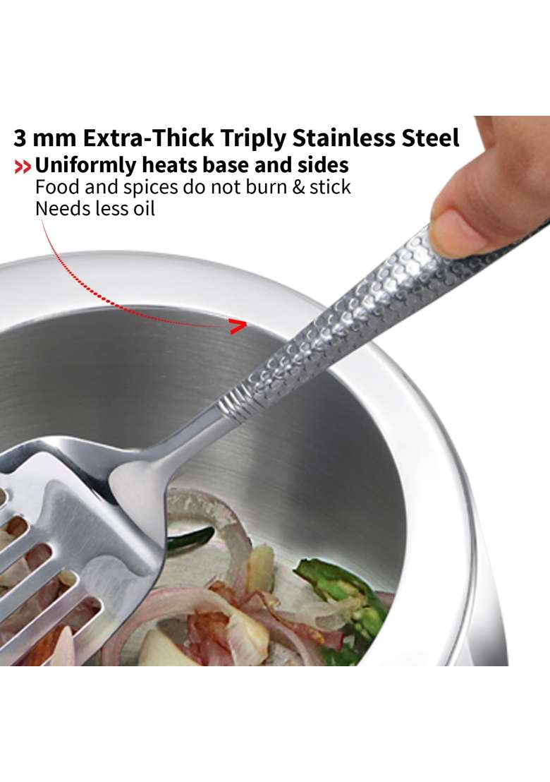 Hawkins Contura Triply Stainless Steel Pressure Cooker | 3 L | 3.2 Qt | Induction Compatible - Indya