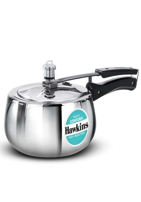 Hawkins Contura Triply Stainless Steel Pressure Cooker | 3 L | 3.2 Qt | Induction Compatible