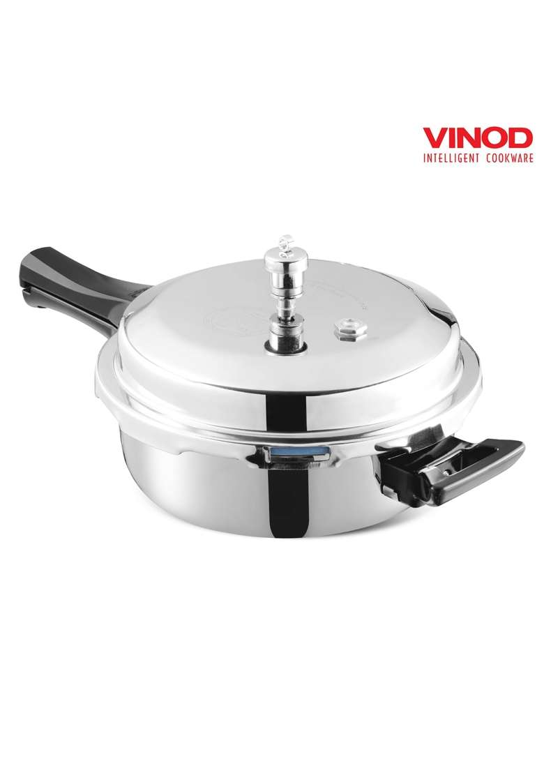 Vinod Platinum Triply Stainless Steel Pressure Cooker | 4.5 L | 4.8 Qt | Induction Compatible | Food Safe - Indya