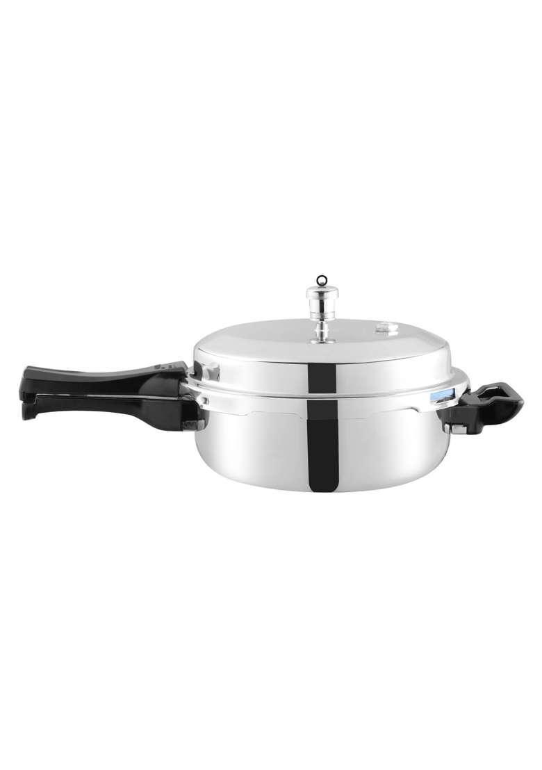 Vinod Platinum Triply Stainless Steel Pressure Cooker | 4.5 L | 4.8 Qt | Induction Compatible | Food Safe - Indya