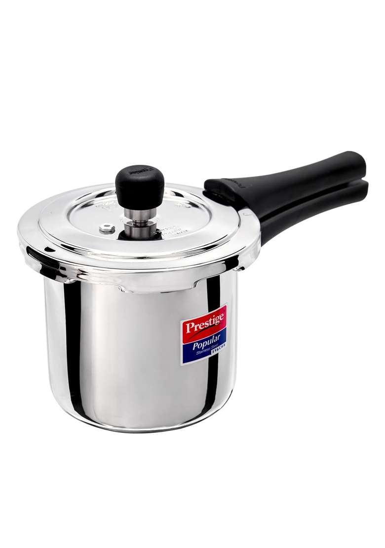 Prestige Stainless Steel Popular Svachh Outerlid Pressure Cooker | 2 L | 2.1 Qt | Induction Compatible - Indya