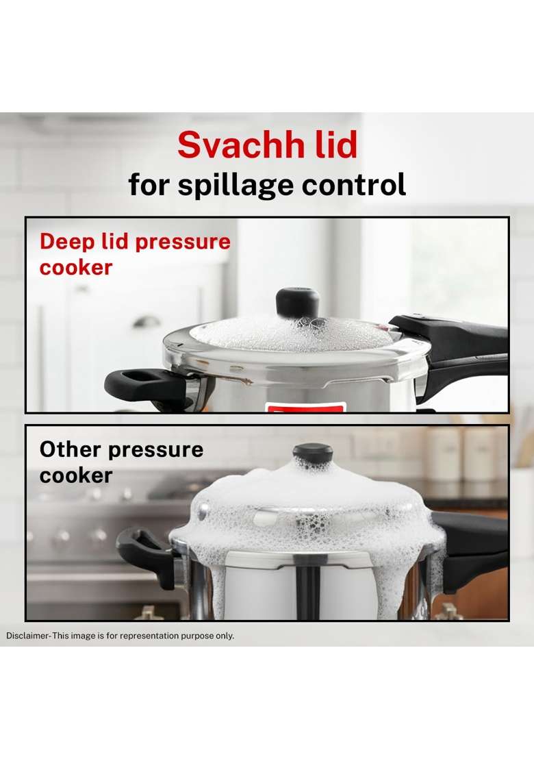 Prestige Triply Svachh Outer Lid Pressure Cooker | 3 L | 3.2 Qt | Induction Compatible - Indya
