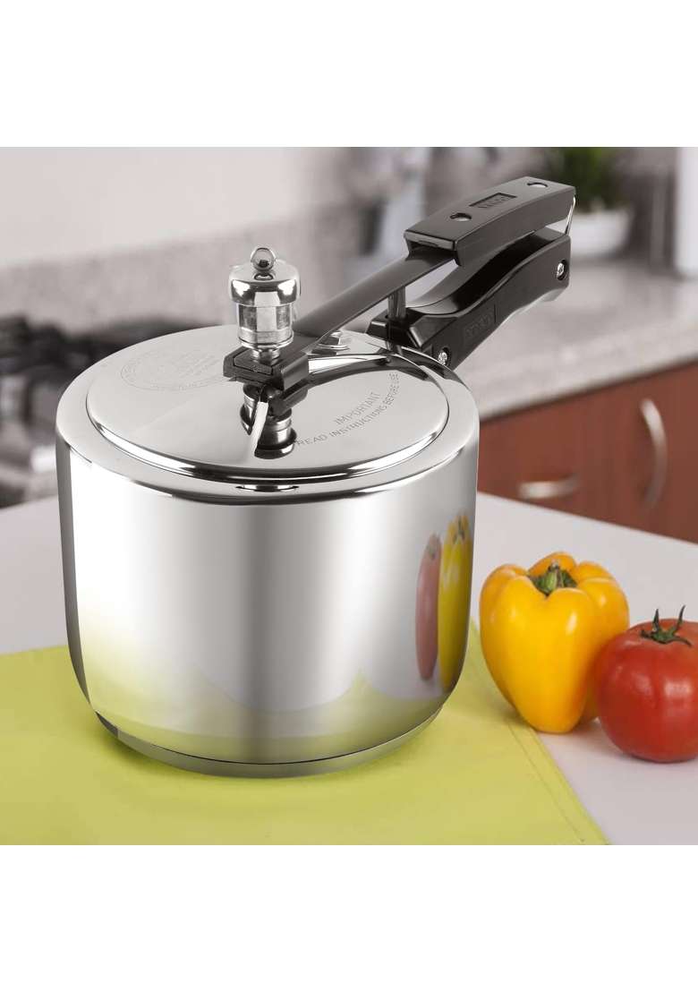 Vinod Stainless Steel Inner Lid Pressure Cooker | 5 L | 5.3 Qt | Induction Compatible - Indya