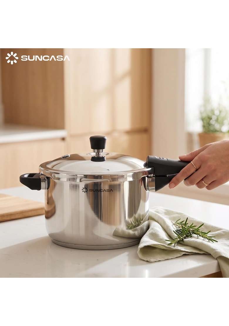 SUNCASA Impact Pro 304 Stainless Steel Outer Lid Pressure Cooker | 1.5 L | 1.6 Qt | Induction Compatible - Indya