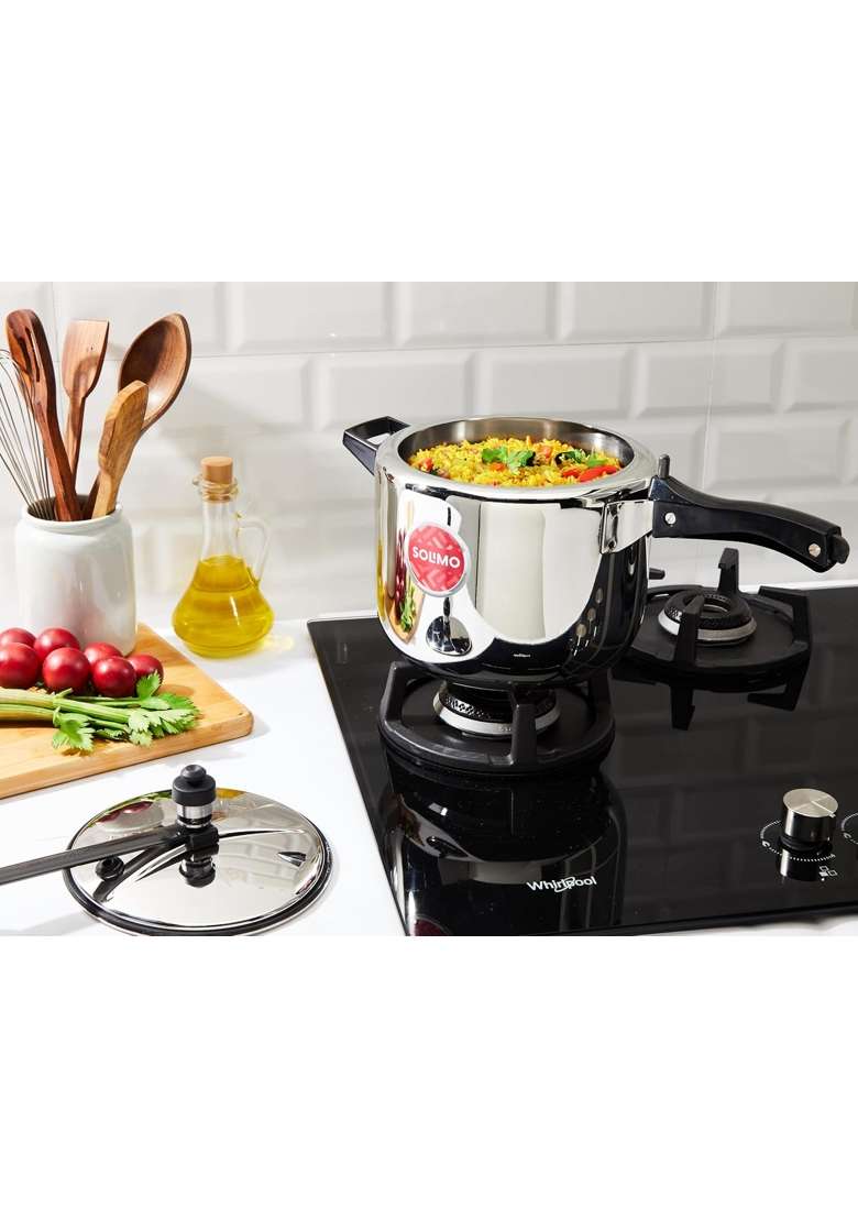 Solimo Amazon Brand Solimo Sleek Stainless Steel Induction Bottom Pressure Cooker | 5 L | 5.3 Qt - Indya