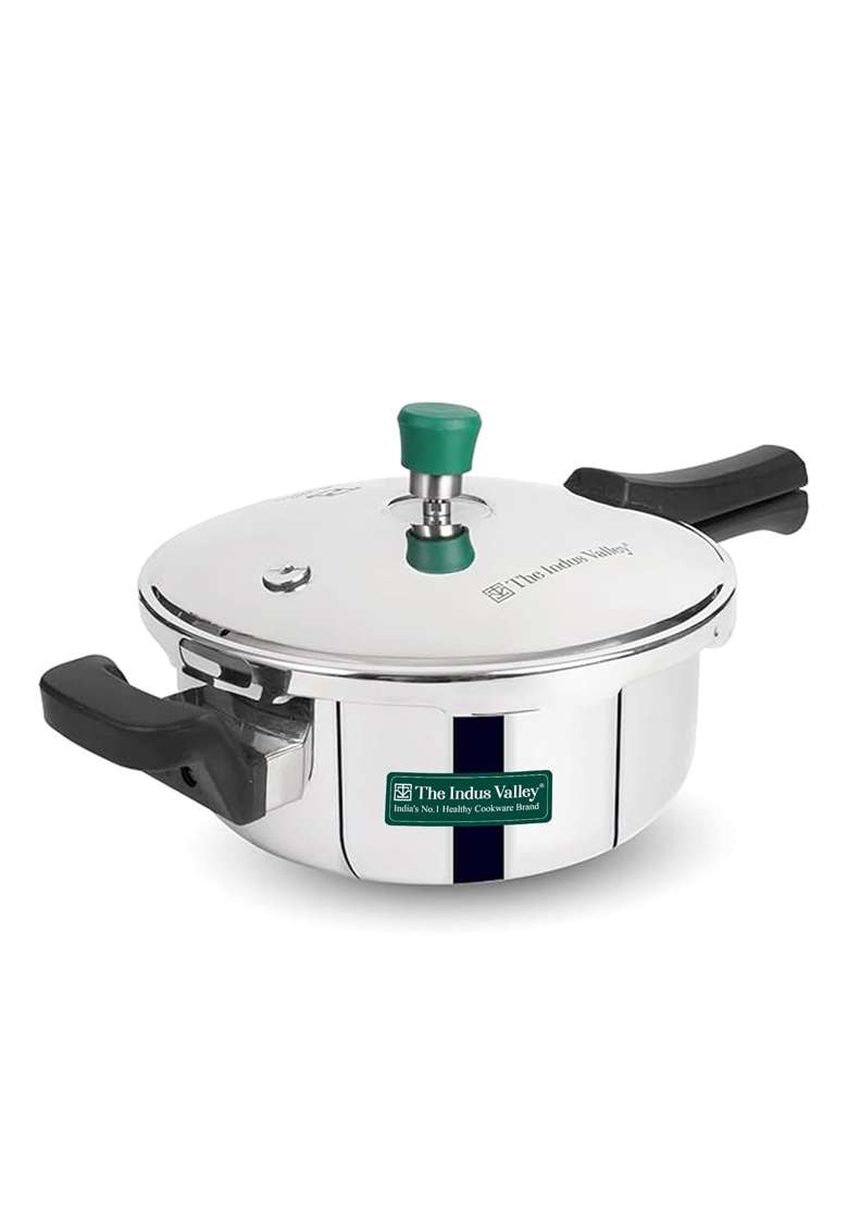 The Indus Valley Triply Stainless Steel Pressure Cooker Pressure Pan | 3.5 L | 3.7 Qt | Induction Compatible - Indya