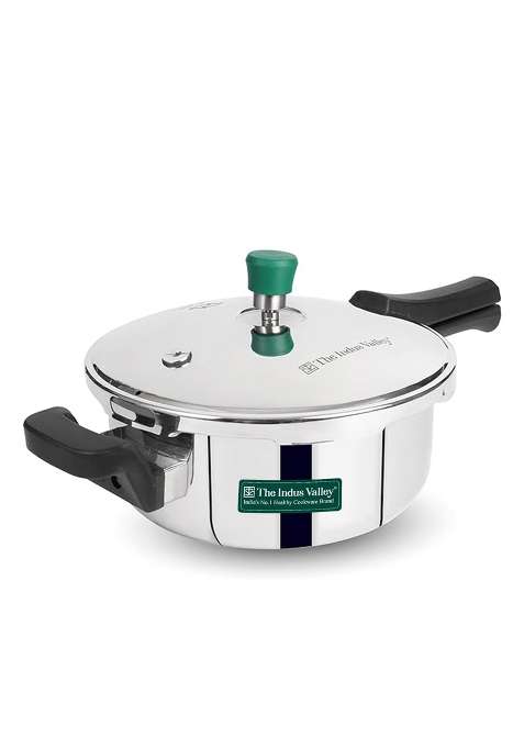 The Indus Valley Triply Stainless Steel Pressure Cooker Pressure Pan | 3.5 L | 3.7 Qt | Induction Compatible