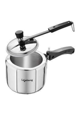 Lifelong Tri Ply Stainless Steel Pressure Cooker | 2 L | 2.1 Qt | Induction Compatible