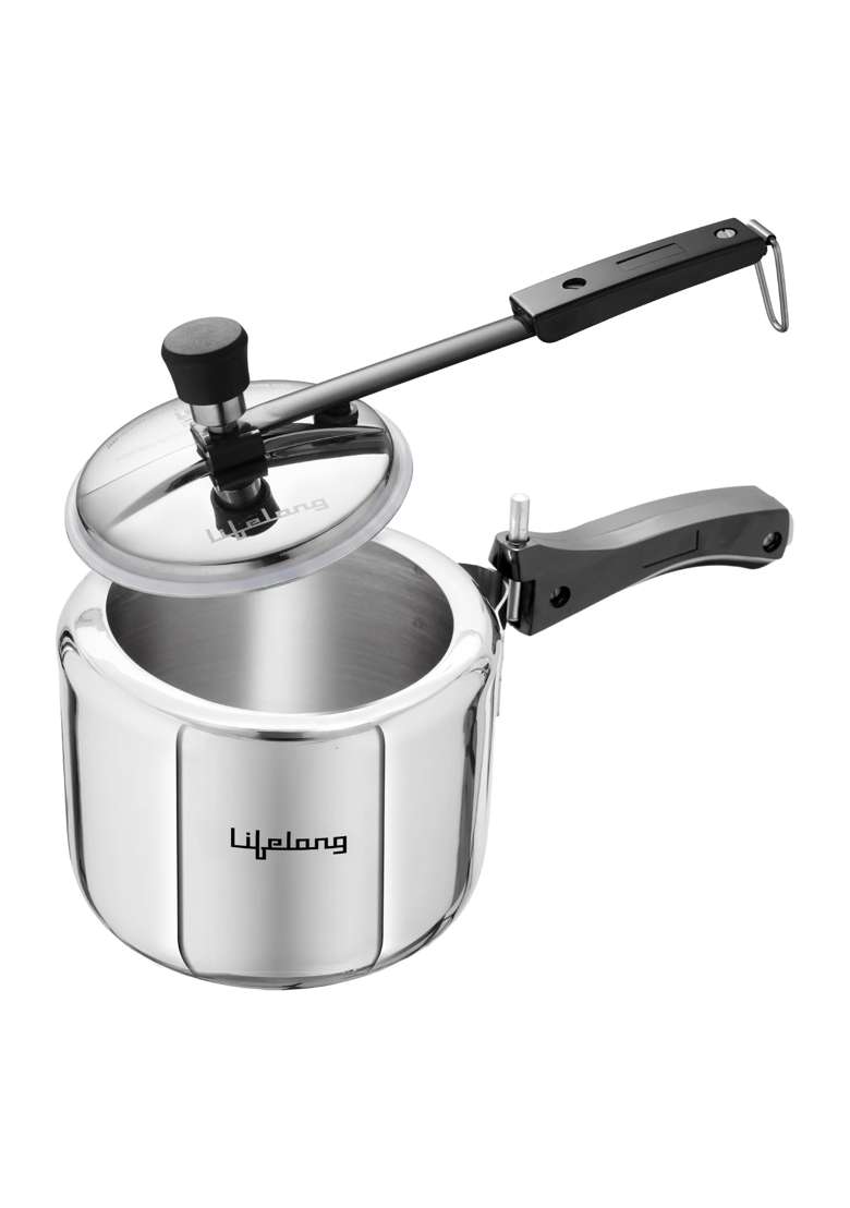 Lifelong Tri Ply Stainless Steel Pressure Cooker | 2 L | 2.1 Qt | Induction Compatible - Indya