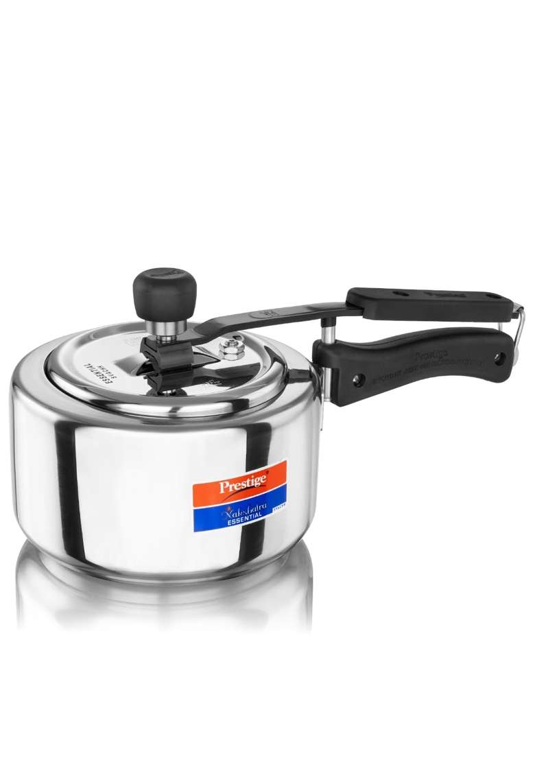 Prestige Stainless Steel Nakshatra Essential Svachh Innerlid Pressure Cooker | 2 L | 2.1 Qt | Induction Compatible | Tri-Ply - Indya