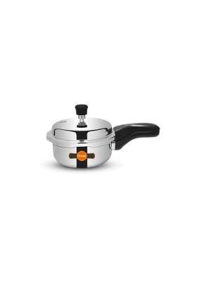 Orange Triply Stainless Steel Outer Lid Pressure Cooker with Strong | 1.5 L | 1.6 Qt | Induction Compatible | Heavy Bottom