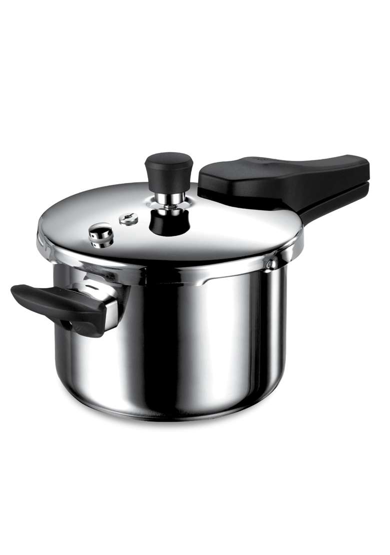 TRAMONTINA Aero Arc Tri-Ply Stainless Steel Pressure Cooker | 5 L | 5.3 Qt | Induction Compatible | Food Safe - Indya