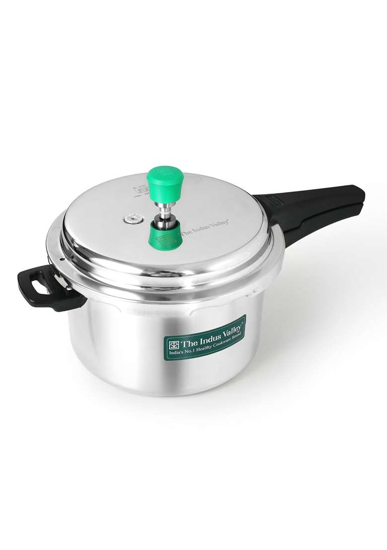 The Indus Valley Triply Stainless Steel Pressure Cooker Outer Lid | 5 L | 5.3 Qt | Induction Compatible | Non-Toxic | Non-Stick - Indya