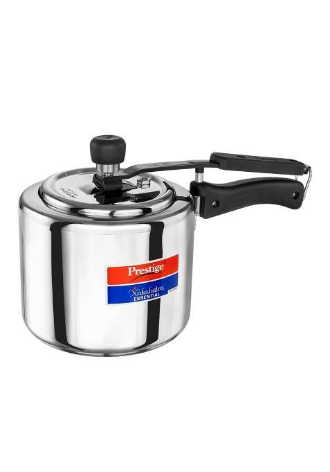 Prestige Stainless Steel Nakshatra Essential Svachh Inner Lid Pressure Cooker | 3 L | 3.2 Qt | Induction Compatible | Tri-Ply