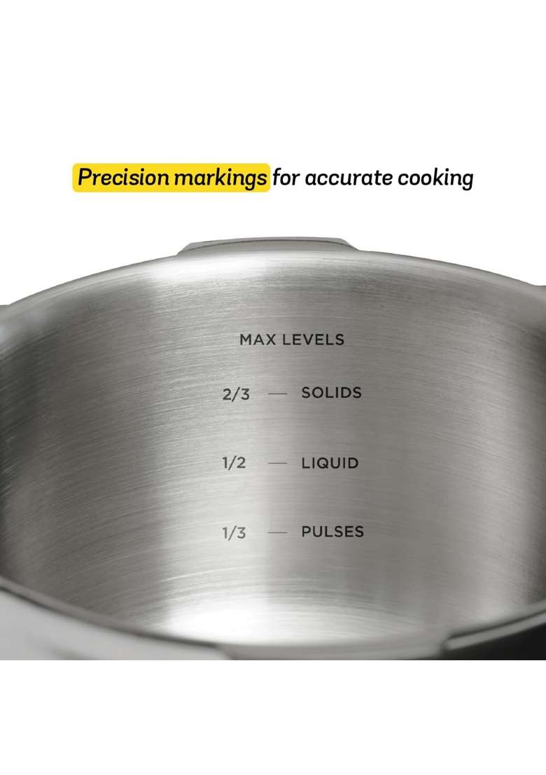 Meyer Presta Triply Pressure Cooker | 1 L | 1.1 Qt | Induction Compatible | Food Safe - Indya