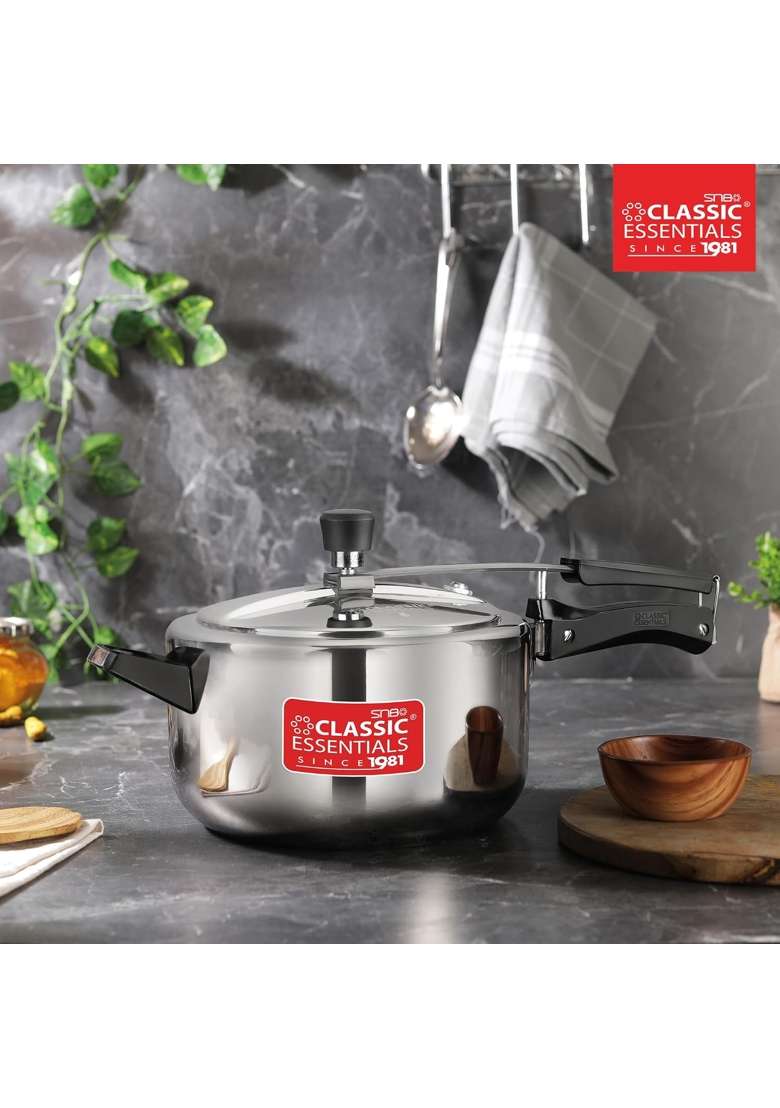 CLASSIC ESSENTIALS TriCook Triply Stainless Steel Inner Lid Pressure Cooker ProChef | 5 L | 5.3 Qt | Induction Compatible | Non-Toxic - Indya