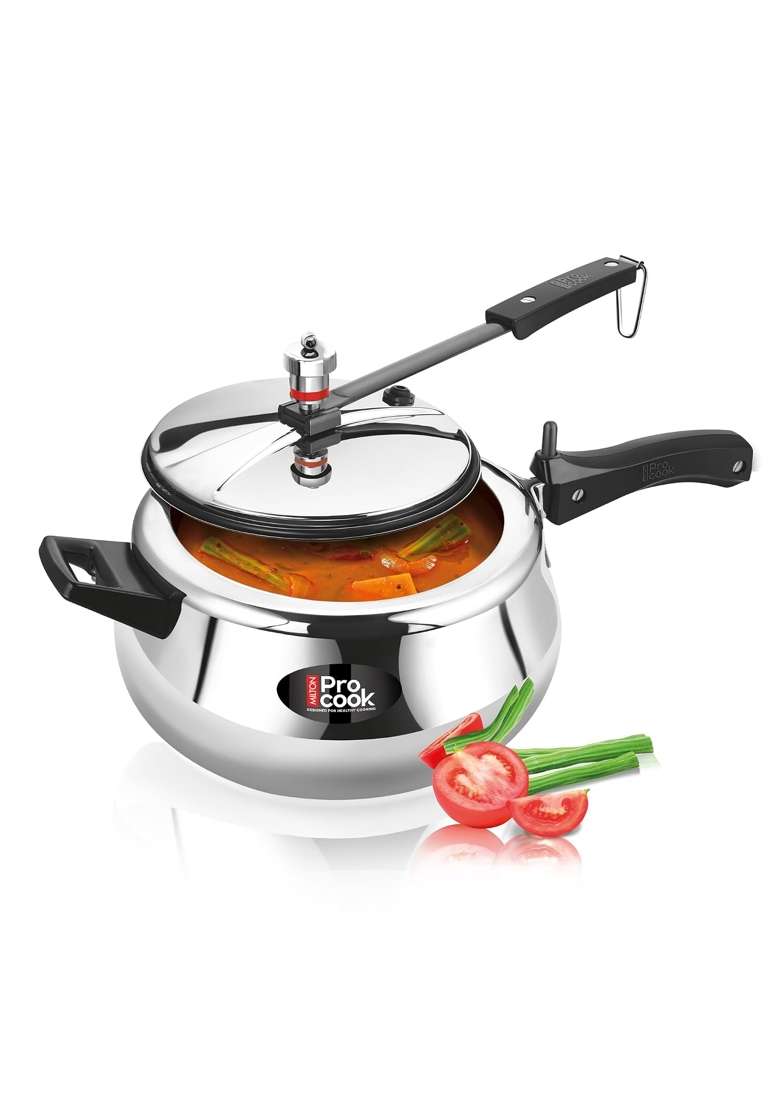 MILTON Pro cook Induction Cookware and Gas Stove Friendly Triply Stainless Steel Royal Curve | 5 L | 5.3 Qt - Indya
