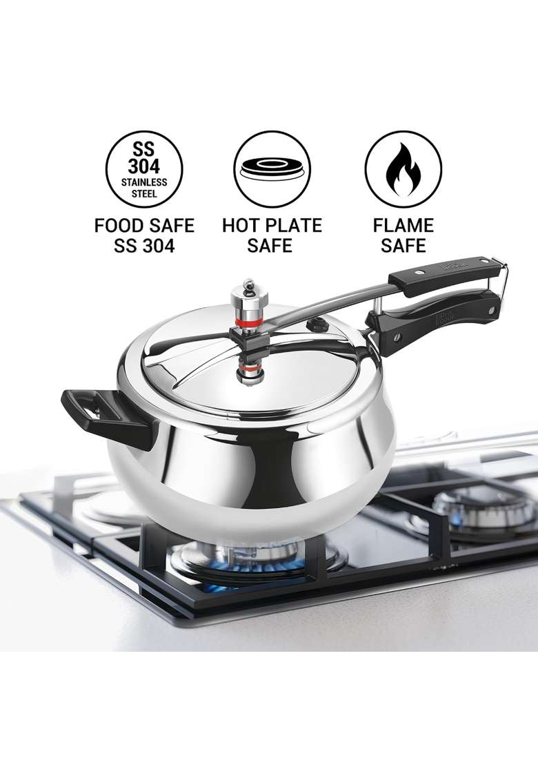 MILTON Pro cook Induction Cookware and Gas Stove Friendly Triply Stainless Steel Royal Curve | 5 L | 5.3 Qt - Indya