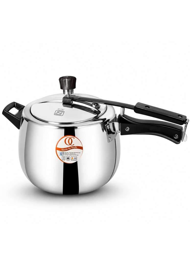 Omichef Triply Stainless Steel Pressure Cooker Inner Lid | 3 L | 3.2 Qt | Induction Compatible | Non-Toxic | Rust Resistant - Indya