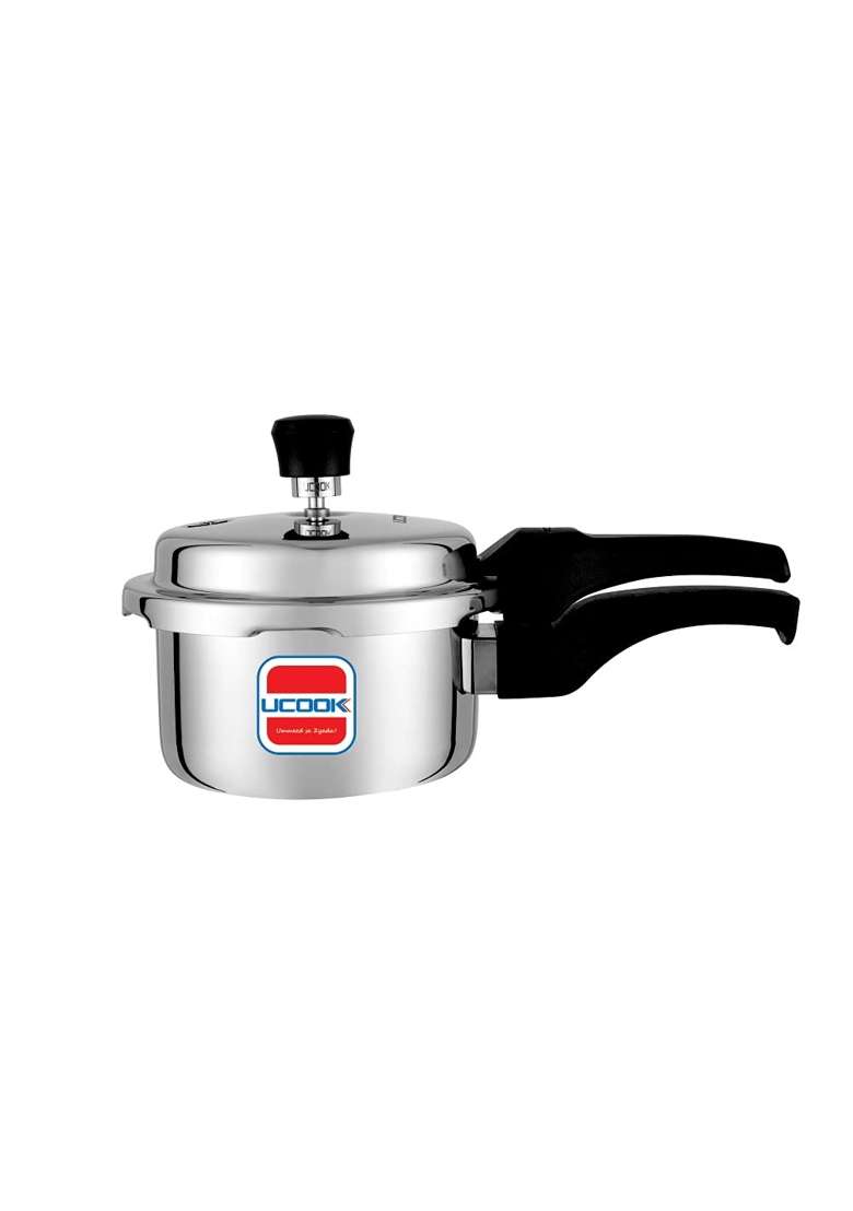 UCOOK By United Ekta Engg. Triply Stainless Steel Induction Base Outerlid Pressure | 1.5 L | 1.6 Qt - Indya