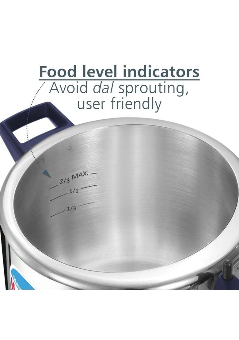 Hawkins Hevibase Stainless Steel Pressure Cooker | 5 L | 5.3 Qt | Induction Compatible - Indya