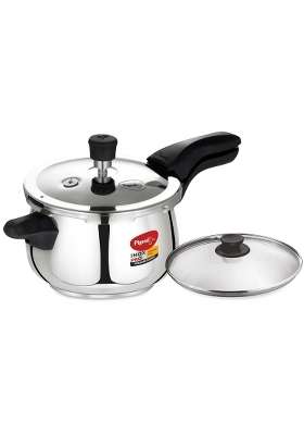 Pigeon By Stovekraft Inox Pro Stainless Steel Cooker Outer Lid Cooker-Induction Base | 3 L | 3.2 Qt