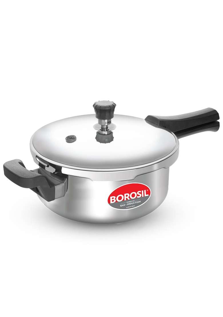 Borosil Triply Pressure Cooker with Outer Lid | 3 L | 3.2 Qt | Induction Compatible | Food Safe - Indya