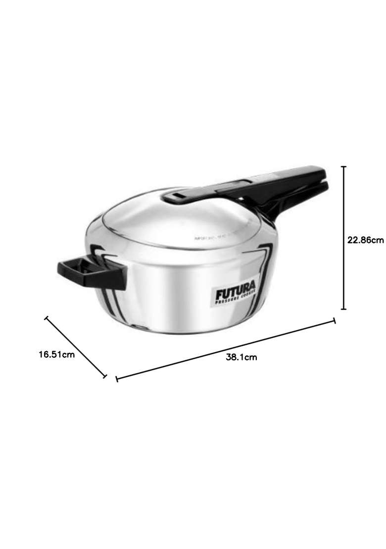 Hawkins Futura Stainless Steel Induction Compatible Inner Lid Pressure Cooker | 4 L | 4.2 Qt - Indya