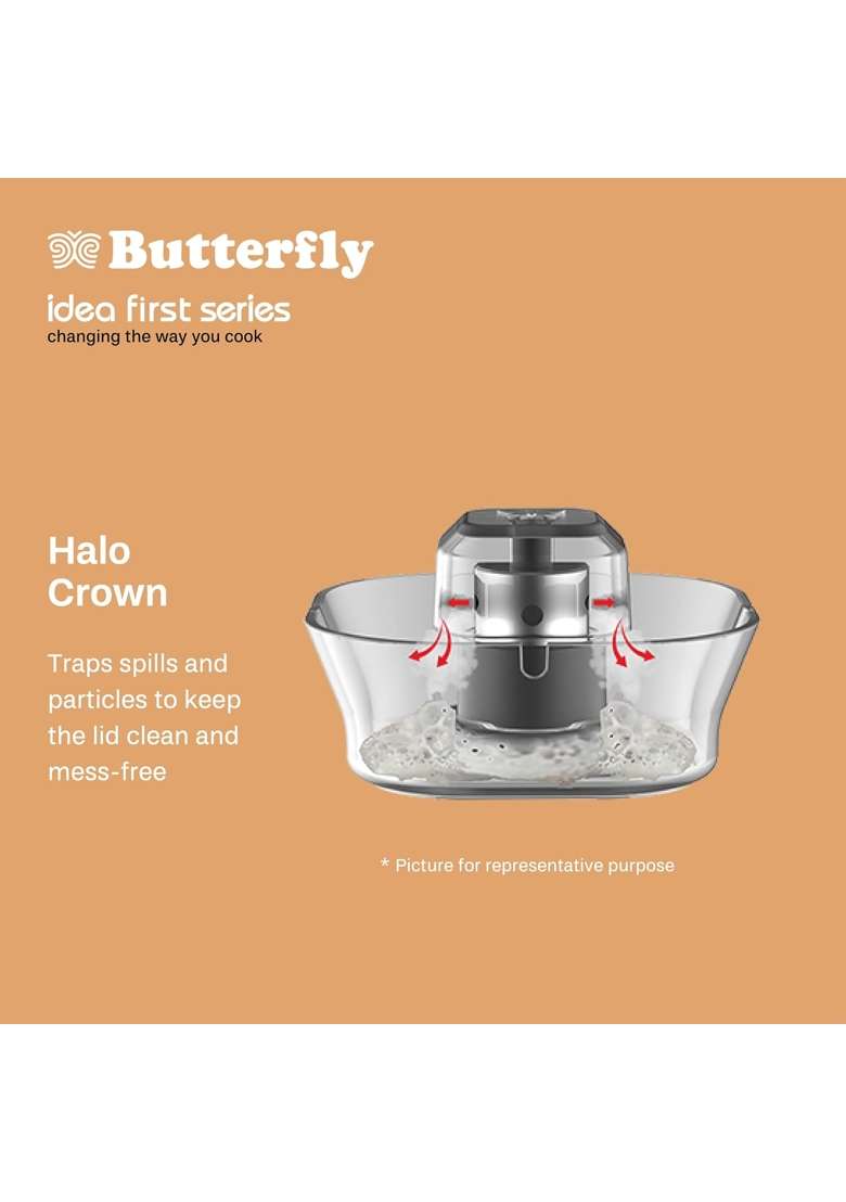 Butterfly Duo Curve SS Pressure Cooker | 2 L | 2.1 Qt | Induction Compatible - Indya